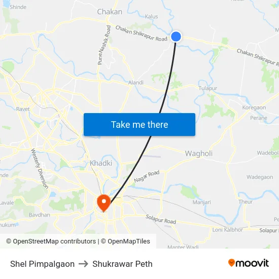 Shel Pimpalgaon to Shukrawar Peth map