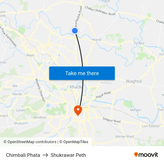 Chimbali Phata to Shukrawar Peth map
