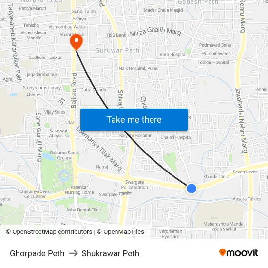 Ghorpade Peth to Shukrawar Peth map