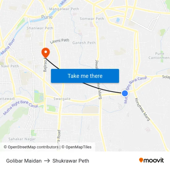 Golibar Maidan to Shukrawar Peth map