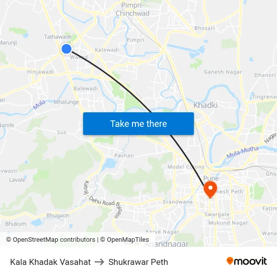 Kala Khadak Vasahat to Shukrawar Peth map