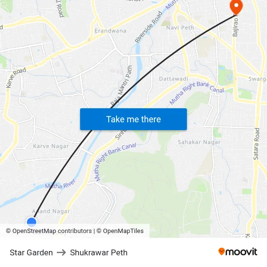 Star Garden to Shukrawar Peth map