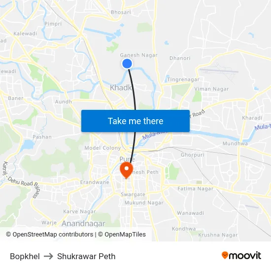 Bopkhel to Shukrawar Peth map