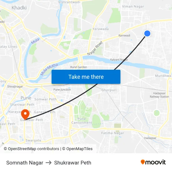 Somnath Nagar to Shukrawar Peth map