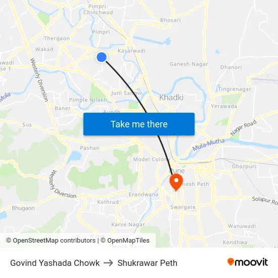 Govind Yashada Chowk to Shukrawar Peth map