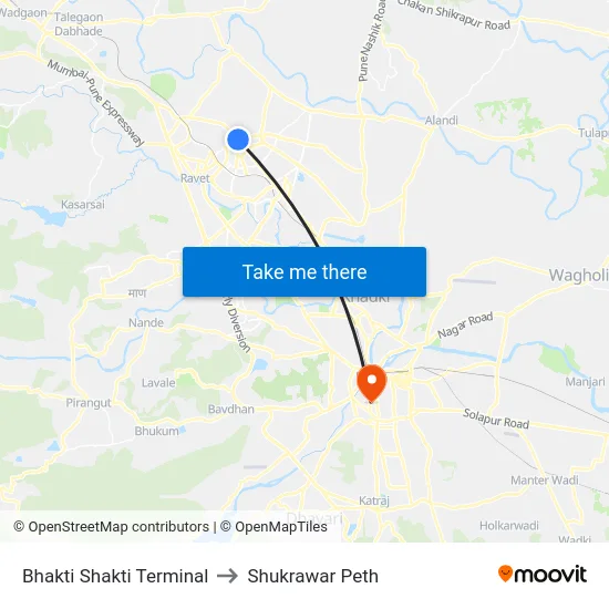Bhakti Shakti Terminal to Shukrawar Peth map
