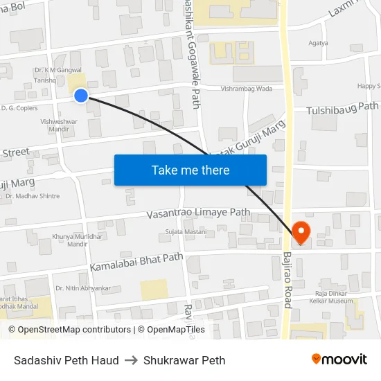 Sadashiv Peth Haud to Shukrawar Peth map