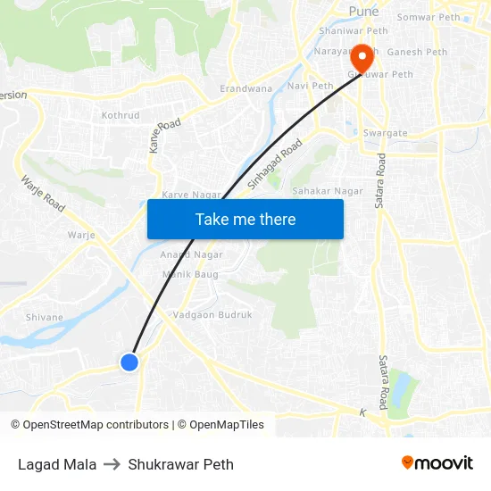 Lagad Mala to Shukrawar Peth map
