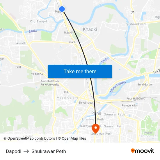 Dapodi to Shukrawar Peth map