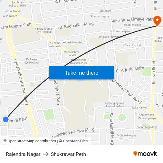 Rajendra Nagar to Shukrawar Peth map