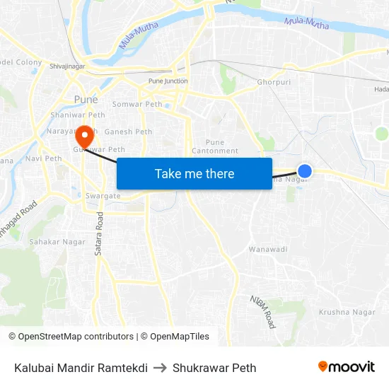 Kalubai Mandir Ramtekdi to Shukrawar Peth map