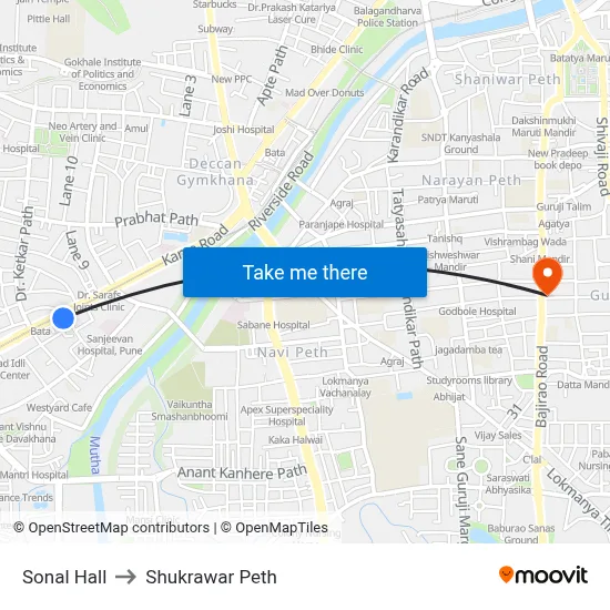 Sonal Hall to Shukrawar Peth map