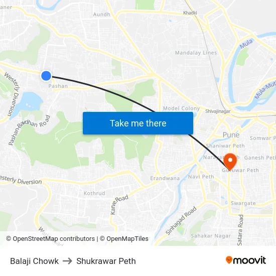 Balaji Chowk to Shukrawar Peth map