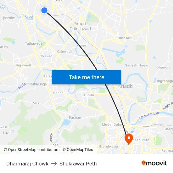 Dharmaraj Chowk to Shukrawar Peth map