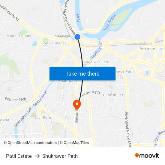 Patil Estate to Shukrawar Peth map