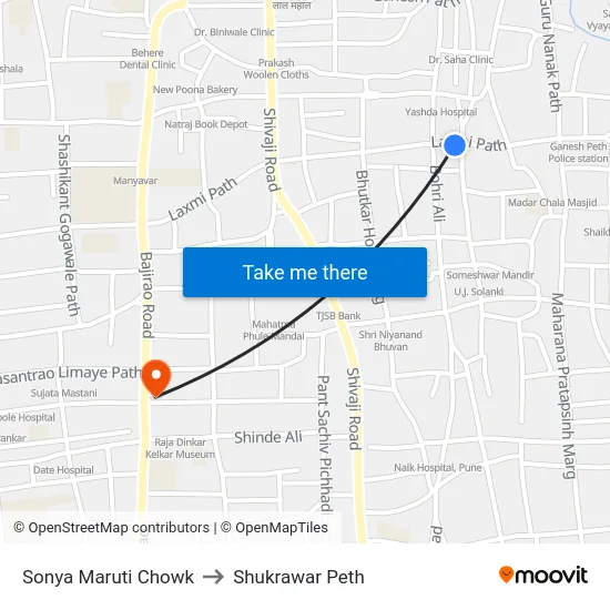 Sonya Maruti Chowk to Shukrawar Peth map