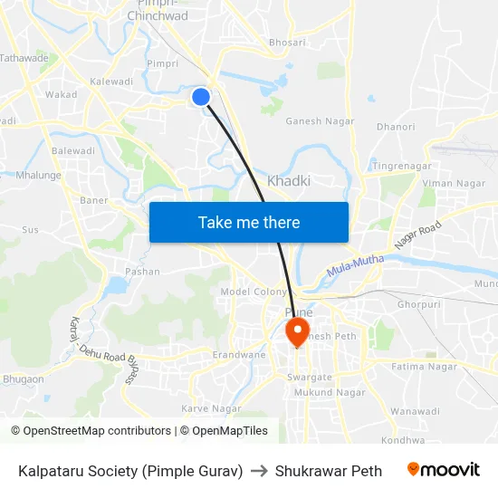 Kalpataru Society (Pimple Gurav) to Shukrawar Peth map