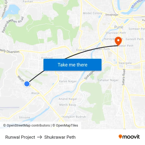 Runwal Project to Shukrawar Peth map