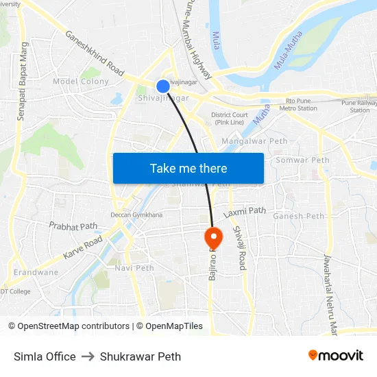 Simla Office to Shukrawar Peth map