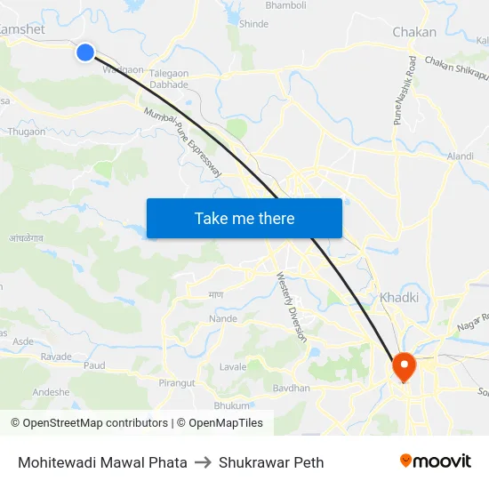 Mohitewadi Mawal Phata to Shukrawar Peth map