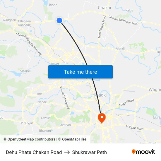 Dehu Phata Chakan Road to Shukrawar Peth map