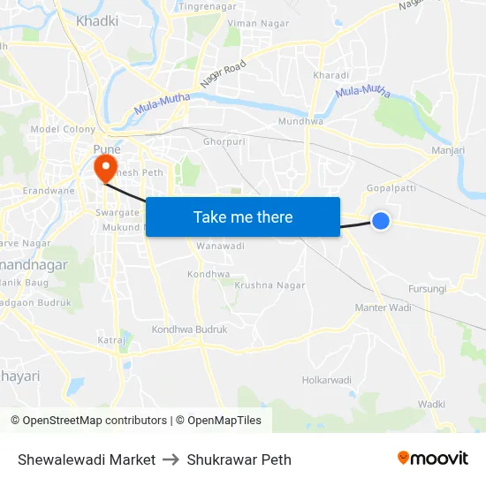 Shewalewadi Market to Shukrawar Peth map