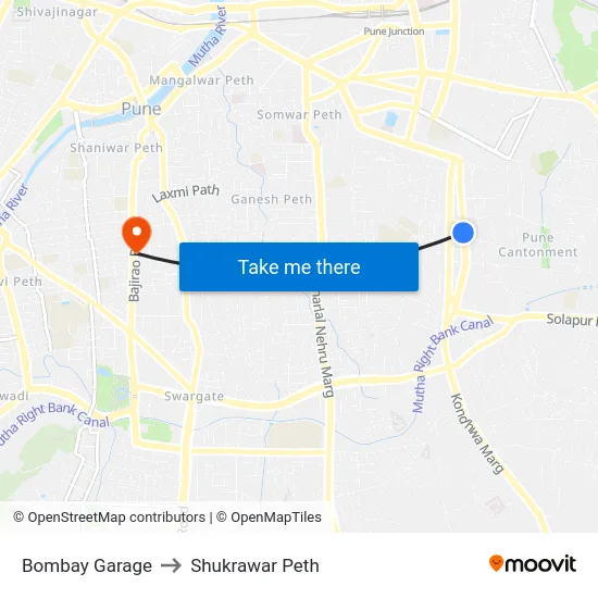 Bombay Garage to Shukrawar Peth map