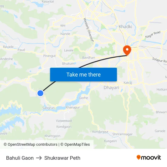 Bahuli Gaon to Shukrawar Peth map