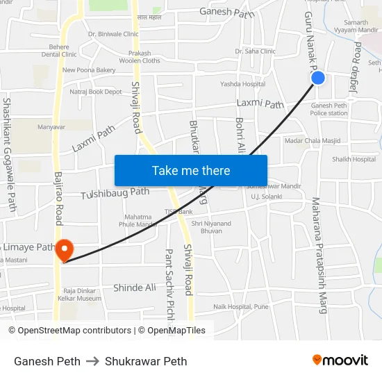 Ganesh Peth to Shukrawar Peth map