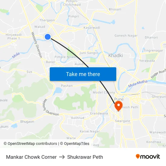Mankar Chowk Corner to Shukrawar Peth map