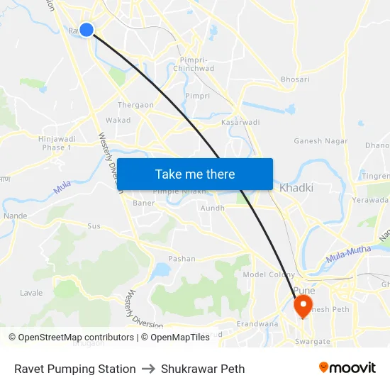 Ravet Pumping Station to Shukrawar Peth map