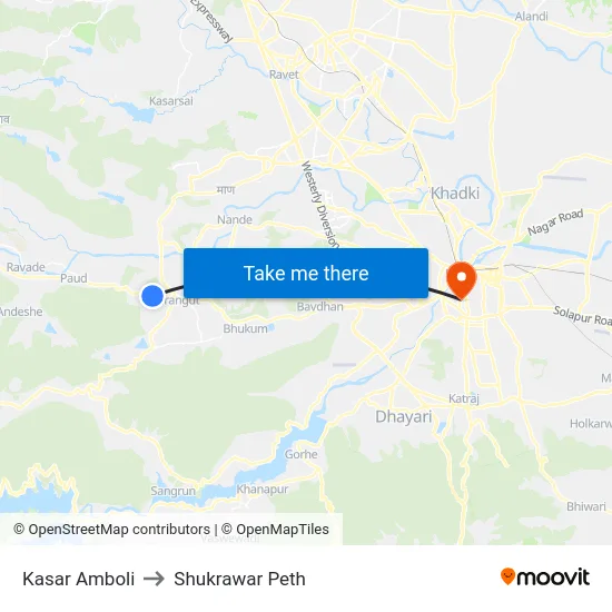 Kasar Amboli to Shukrawar Peth map