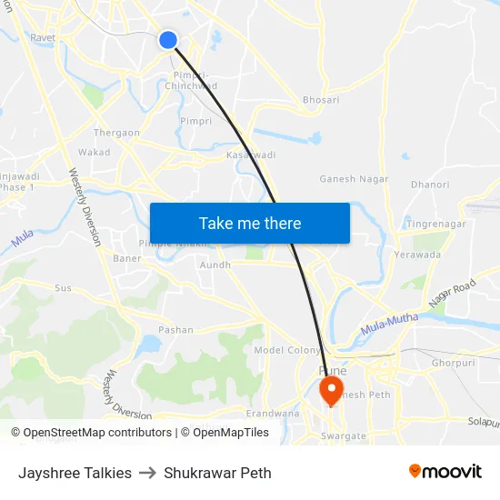 Jayshree Talkies to Shukrawar Peth map
