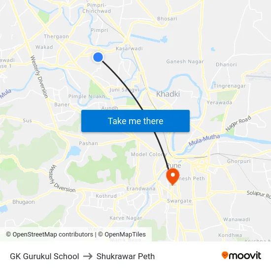 GK Gurukul School to Shukrawar Peth map