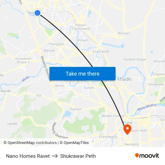 Nano Homes Ravet to Shukrawar Peth map