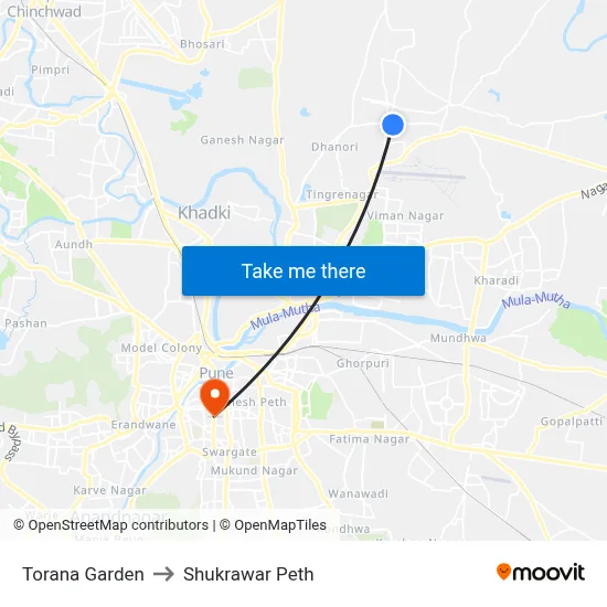 Torana Garden to Shukrawar Peth map