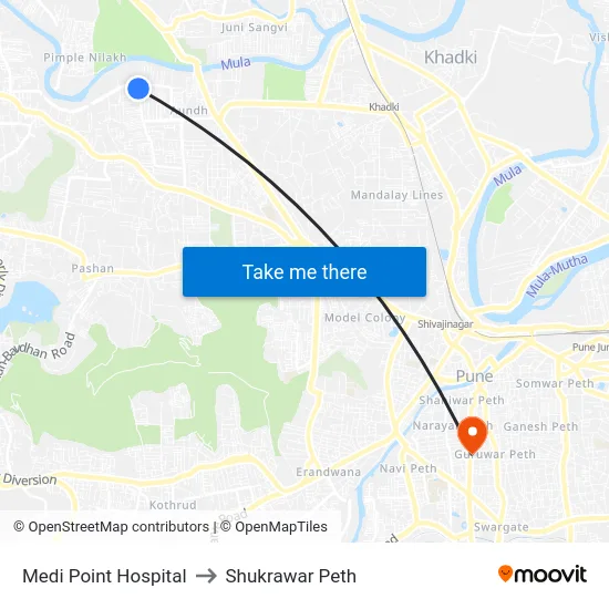 Medi Point Hospital to Shukrawar Peth map