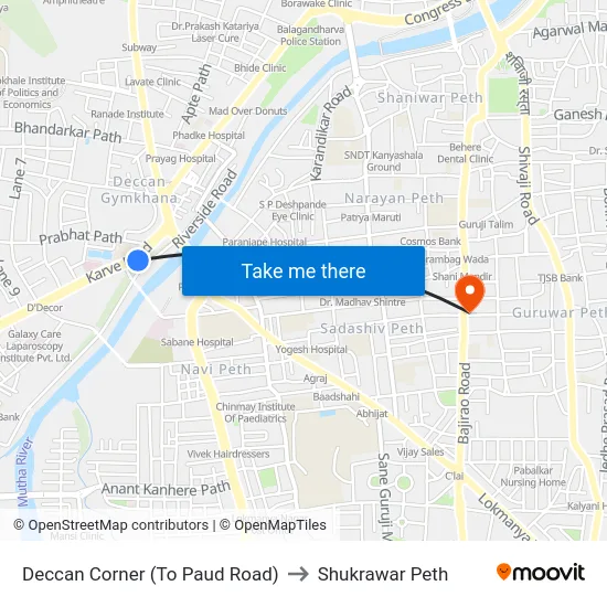 Deccan Corner (To Paud Road) to Shukrawar Peth map