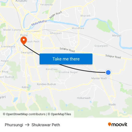 Phursungi to Shukrawar Peth map