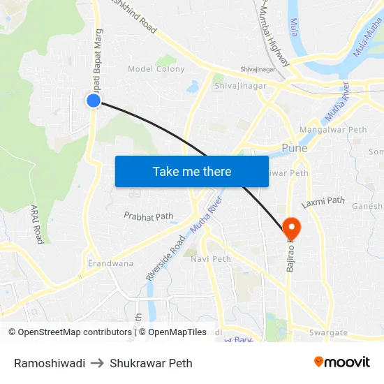 Ramoshiwadi to Shukrawar Peth map