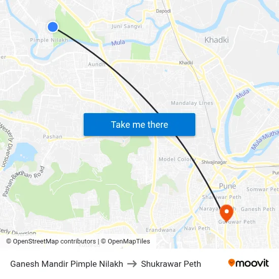 Ganesh Mandir Pimple Nilakh to Shukrawar Peth map