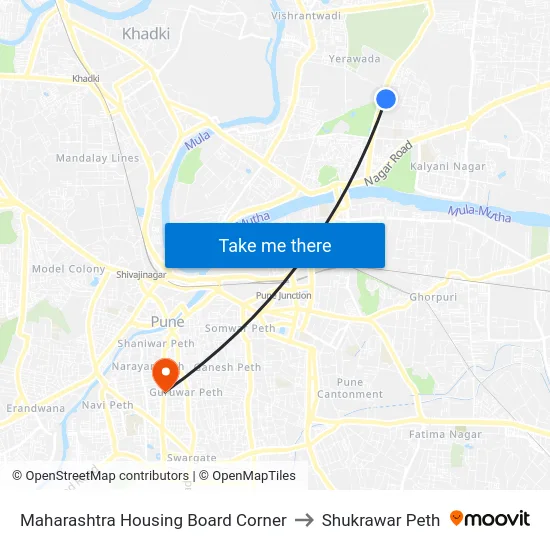 Maharashtra Housing Board Corner to Shukrawar Peth map