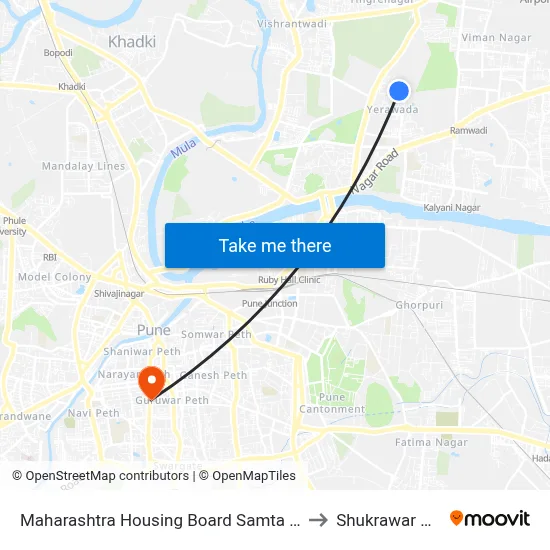 Maharashtra Housing Board Samta Nagar to Shukrawar Peth map