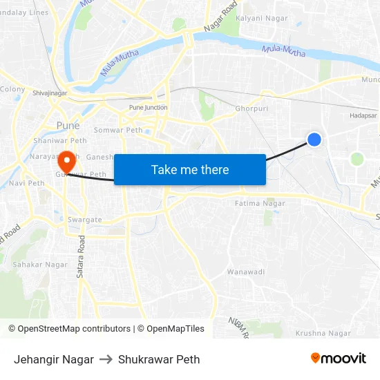 Jehangir Nagar to Shukrawar Peth map