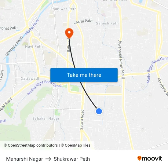Maharshi Nagar to Shukrawar Peth map