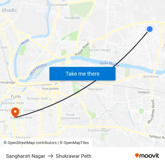 Sangharsh Nagar to Shukrawar Peth map
