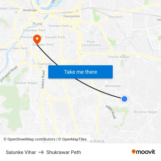 Salunke Vihar to Shukrawar Peth map