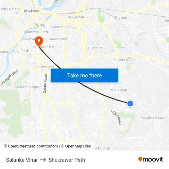 Salunke Vihar to Shukrawar Peth map