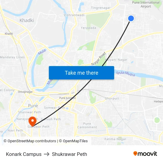 Konark Campus to Shukrawar Peth map