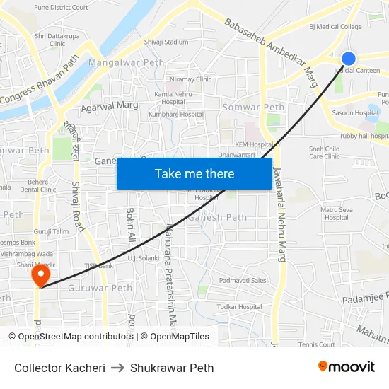 Collector Kacheri to Shukrawar Peth map